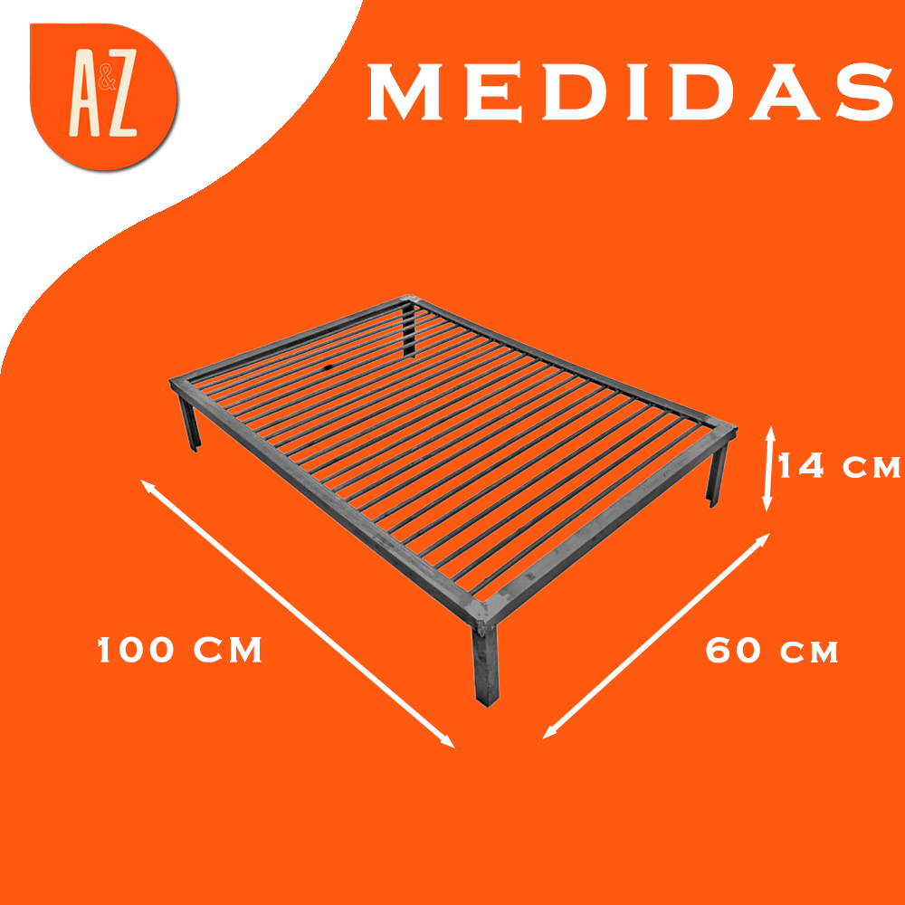 Parrilla Fija O Movil Carbon 100 X 60 X 12 Estructura Maciza Gris Oscuro - Imagen 4