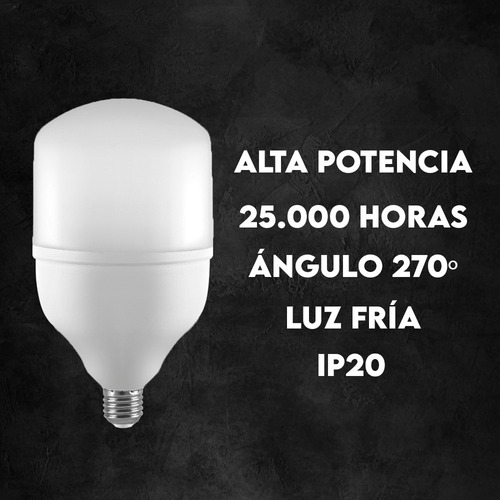 Lampara Galponera Colgante Led Industrial Alta Potencia 40w Blanco - Imagen 2