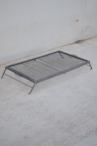 Parrilla Portatil Plegable Movil Asado 100x40 Camping Carbon Gris Oscuro - Imagen 5