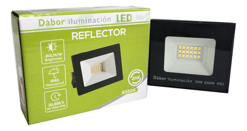 Reflector Led 20w Proyector Exterior Ip65 Luz Fria/cálida Negro Blanco Frío