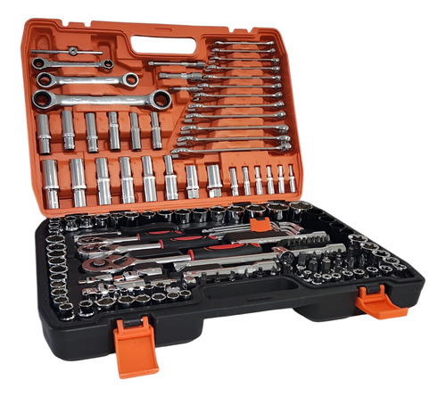 Set Juego De Herramientas Llaves Tubos Puntas De 151 Piezas Negro