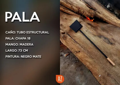 Kit Asador Set 3 Piezas Pala Atizador Pinza Parrilla - Imagen 2