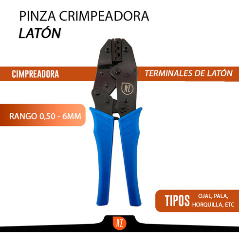 Pinza Compresión Crimpeadora Terminales De Laton 0,5 - 6mm2 - Imagen 2