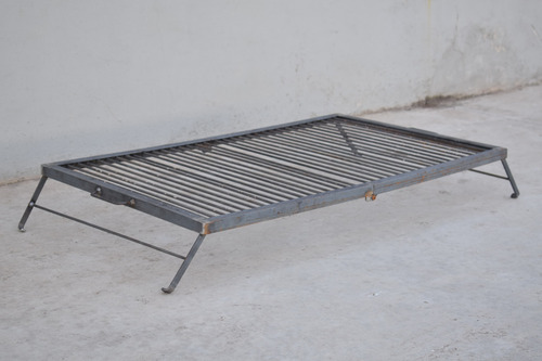 Parrilla Portatil Plegable Movil Asado 100x40 Camping Carbon Gris Oscuro - Imagen 6