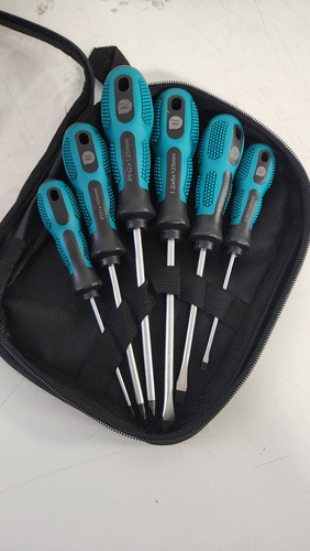 Kit Estuche 6 Destornilladores Phillips Plano Imantados - Imagen 4