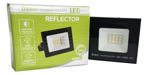 Reflector Led 10w Proyector Exterior Ip65 Luz Fria/cálida Negro Luz Fría