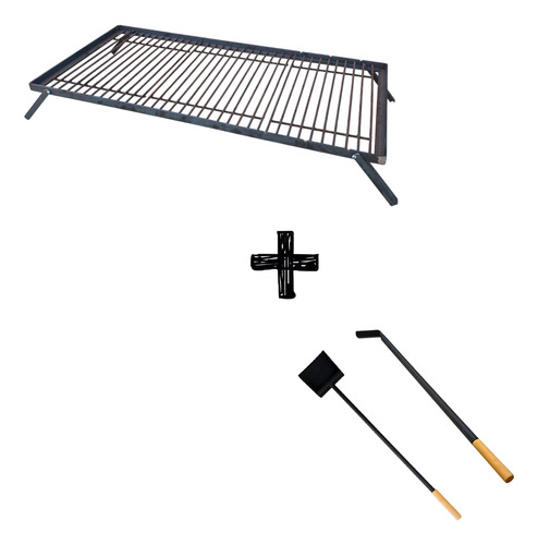 Kit Parrilla Modular Asado 100x50 + Pala Y Atizador