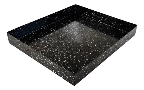 Bandeja Asadera Enlozada Rectangular Horno Fuente Negra Negro