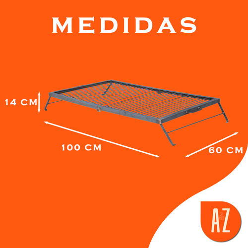 Parrilla Portatil Plegable Movil Asado 100x40 Camping Carbon Gris Oscuro - Imagen 4