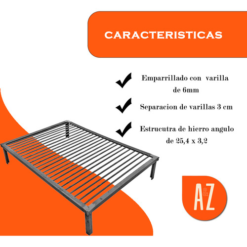 Parrilla Reforzada Movil De Hierro Para Asado 100x60 Achuras - Imagen 3