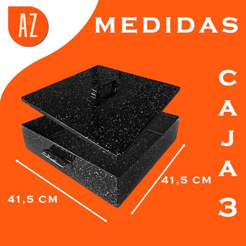 Asadera Bandeja Fuente Caja Disco Arado Enlozado Tapa 41x41 Negro - Imagen 4