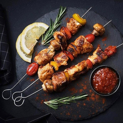 Set X6 Pinchos Acero Inoxidable Palitos Pinches Brochette - Imagen 5
