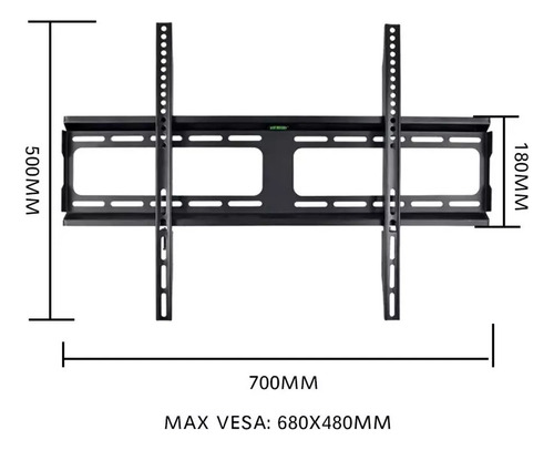 Soporte Pared Tv / Monitor 42 A 72 Fijo Reforzado 80kg Negro - Imagen 3