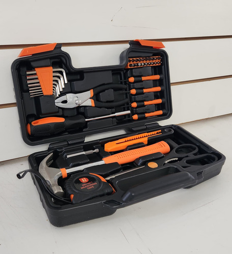Set Herramientas Domesticas 39 Piezas Phillips Puntas Pinza Color Negro - Imagen 4