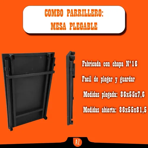 Kit Parrillero Mesa Plegable Simil Chulenguito / Chulengo - Imagen 5