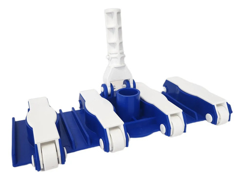 Limpia Barre Fondo Plastico Flexible 8 Ruedas Pileta Piscina Azul