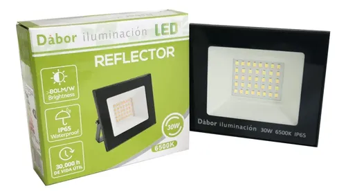 Reflector Led Dabor 50w Proyector Exterior Ip65 Negro Blanco Frío