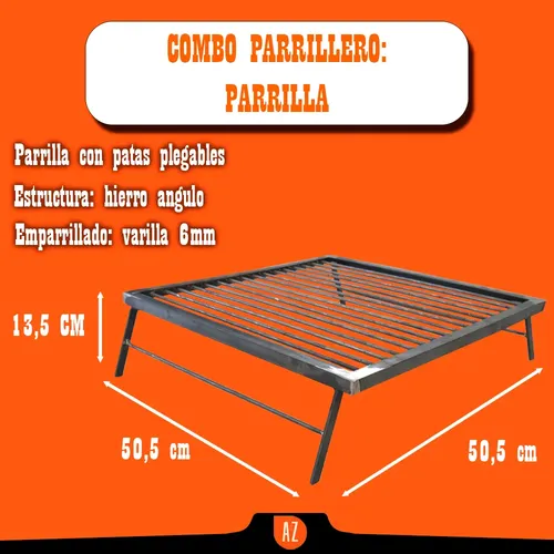 Kit Parrillero Mesa Plegable Simil Chulenguito / Chulengo - Imagen 6
