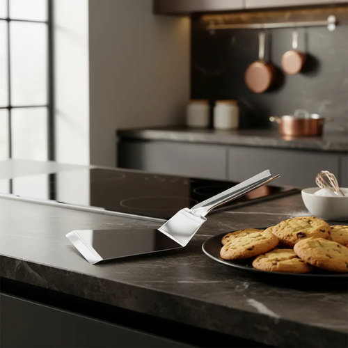 Espátula Cocina Acero Inoxidable Utensilio Accesorio Gourmet Plateado