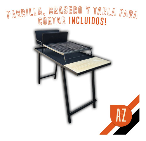 Kit Parrillero Mesa Plegable Simil Chulenguito / Chulengo - Imagen 3