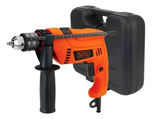 Taladro Percutor Eléctrico De 13mm Black+decker Hd555k 550w + Accesorio Con Maletín De Transporte