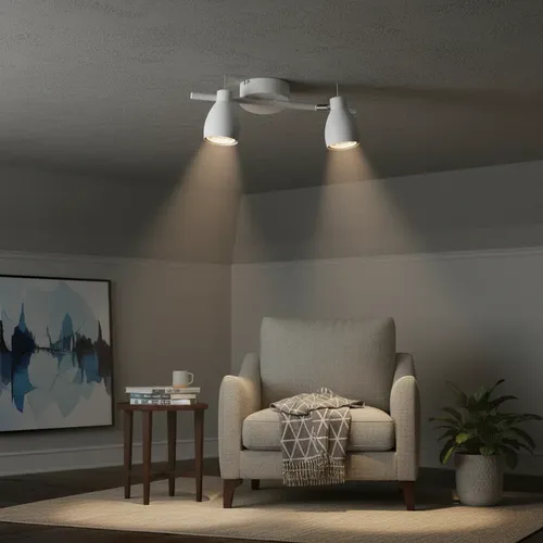 Aplique Pared Techo Spot 2 Luces Cancun 2 Led Deco Moderno. Blanco - Imagen 3