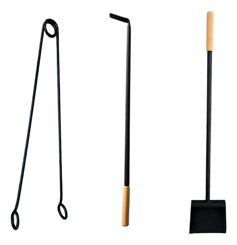 Kit Asador Set 3 Piezas Pala Atizador Pinza Parrilla Asado