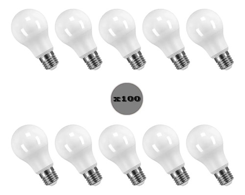 Pack X100 Lampara Bulbo Foco Led 15w E27 Luz Fría Dabor Blanco Frío