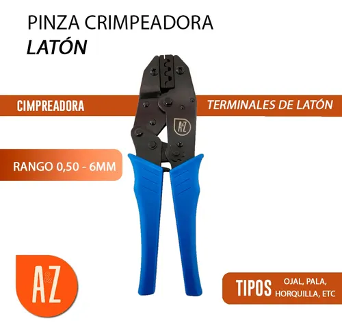 Pinza Compresión Crimpeadora Terminales De Laton 0,5 - 6mm2 - Imagen 2